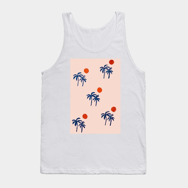 Palm Tree Sunset Pattern Tank Top by Le petit fennec